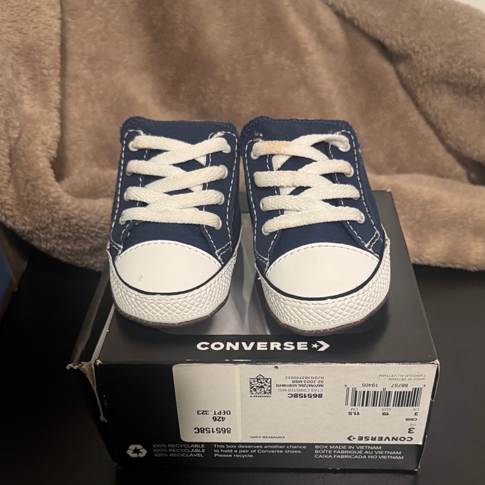 Converse Navy Blue & White Baby Low-Top Sneakers